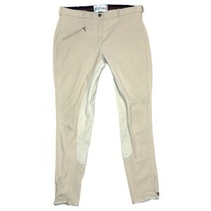 Tuffrider Women's LtTan Low Rise Rib Riding Breeches Size30 Reg Poly/Elast/Spand